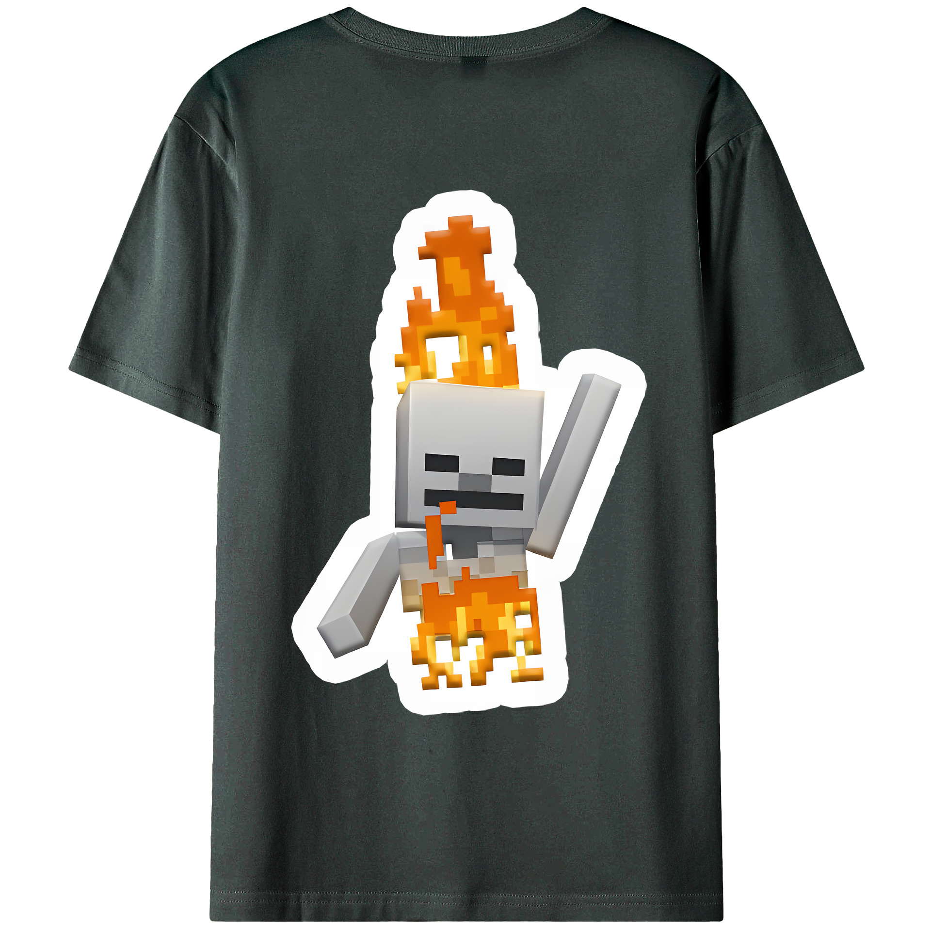 （画像用） マインクラフト ブロックの世界 Minecraft MC Block world 綿100％ メンズ半袖Tシャツ（バックプリント） 通気性